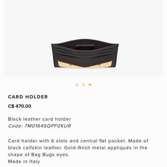 Fendi Black Leather Card Holder - Picture 2 of 4